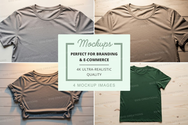 Realistic t-shirt mockups for branding and e-commerce displa