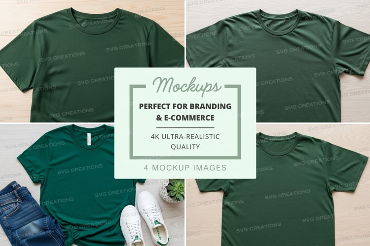 Green t-shirt mockup branding e-commerce display ultra reali