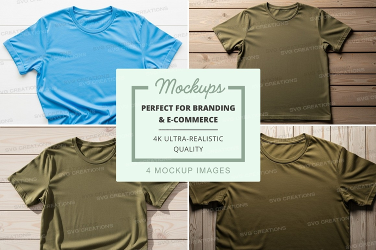 Blank t-shirt mockups for branding ultra realistic display