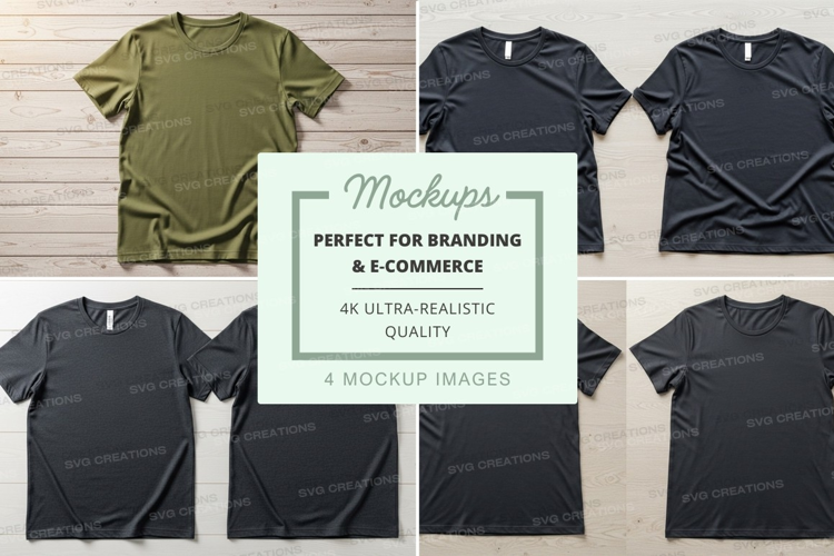 Blank t-shirt mockups for branding ultra realistic display