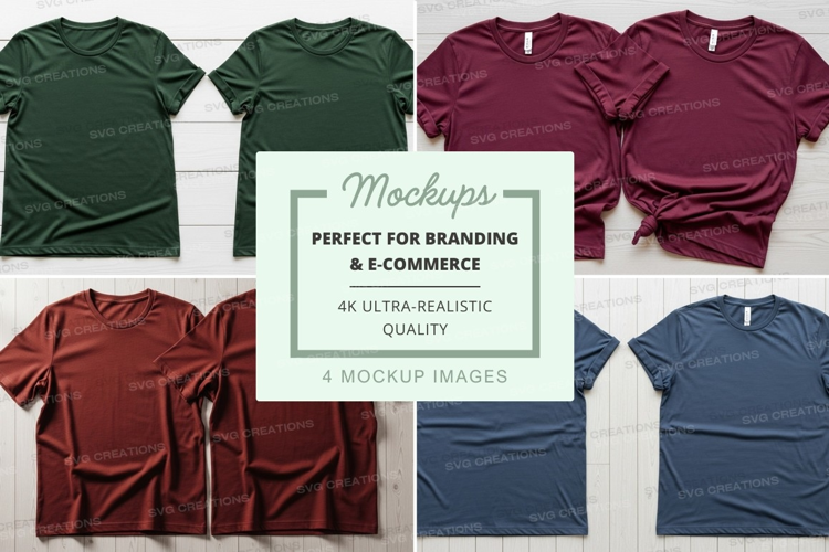 4 Ultra Realistic T-Shirt Mockups for Branding E-Commerce