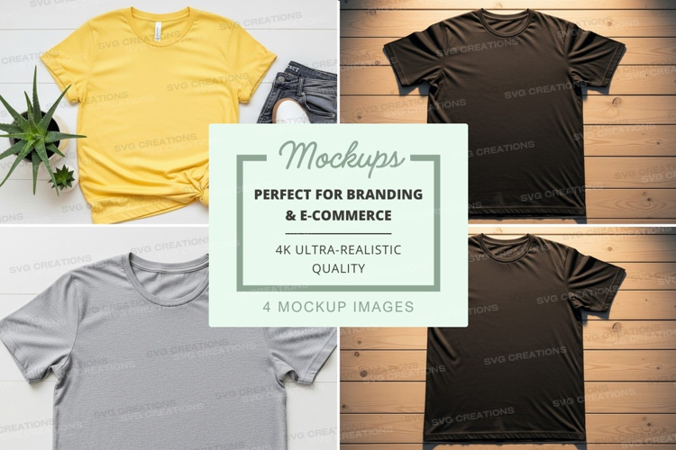 T-shirt mockups branding ecommerce realistic display
