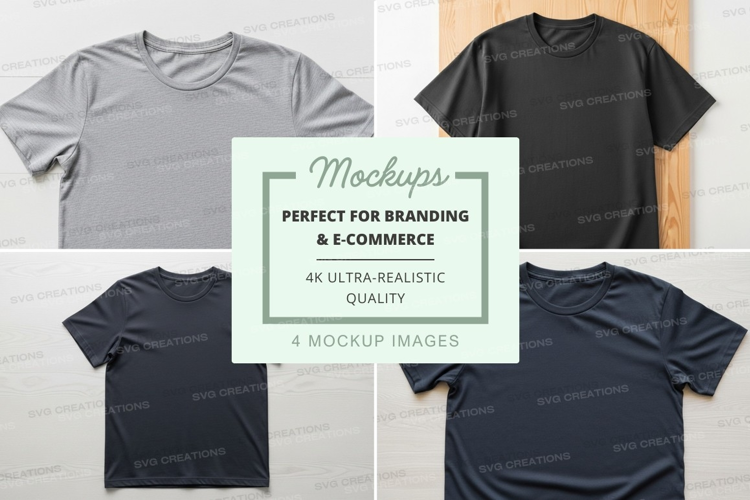 Blank t-shirt mockups for branding ultra realistic display