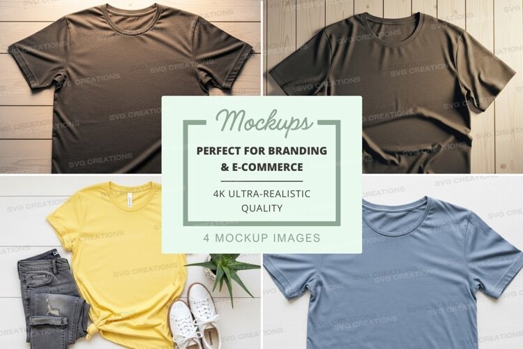 Realistic t-shirt mockups for branding and e-commerce displa example image 1