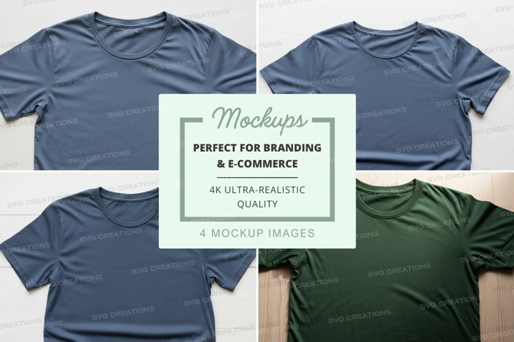 Realistic t-shirt mockups for branding and e-commerce displa