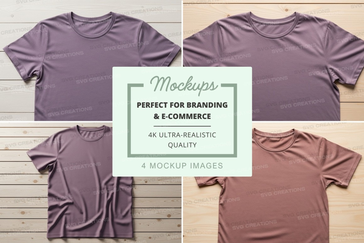 Purple t-shirt mockup for branding ultra realistic display
