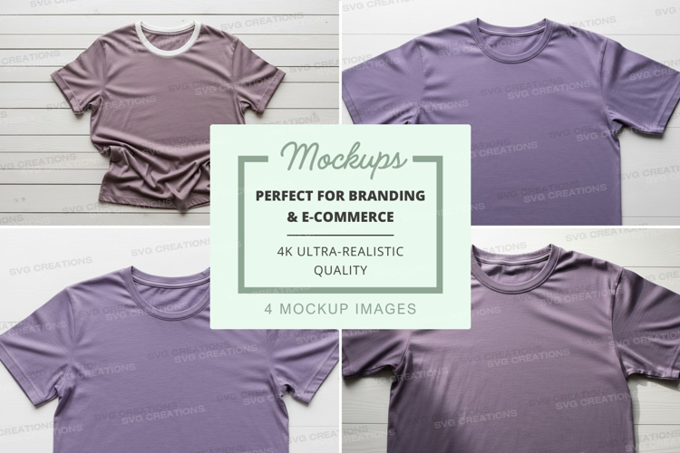 Purple T-Shirt Mockup Ultra Realistic Branding Ecommerce