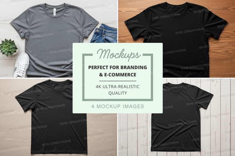 Black Tshirt Mockup Image 6
