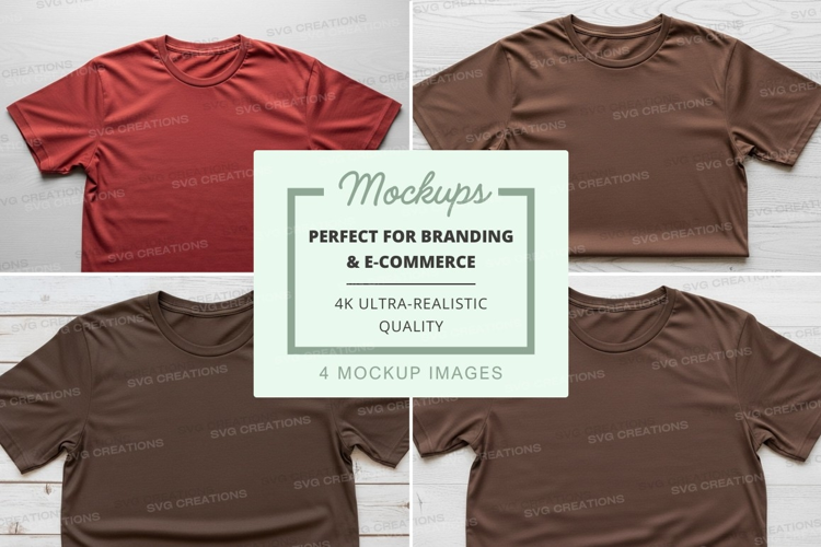 Realistic t-shirt mockups for branding and e-commerce displa