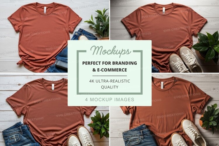 Brown t-shirt mockup branding ultra realistic display example image 1