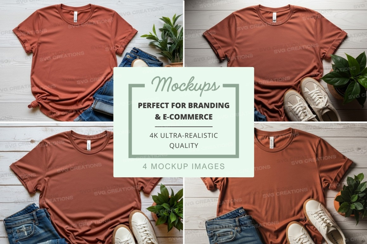 Brown t-shirt mockup branding ultra realistic display
