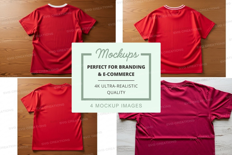 Red t-shirt mockup branding ultra realistic display