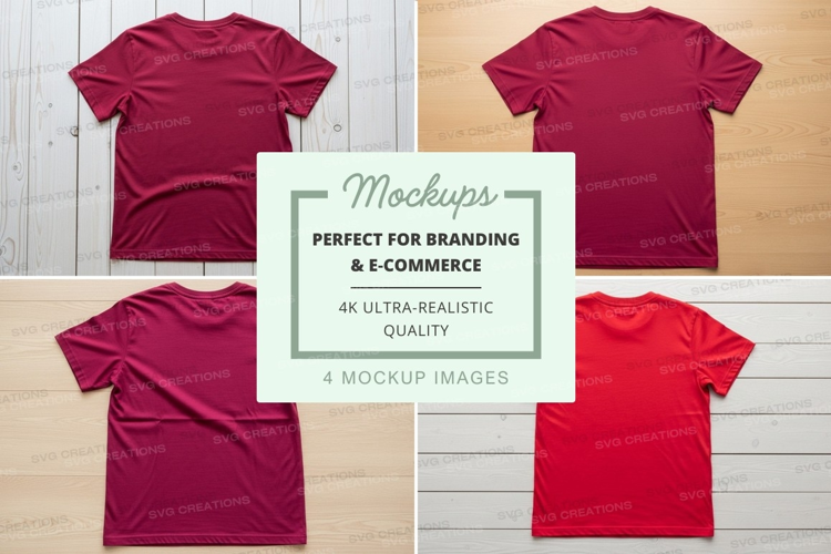 Red T-Shirt Mockups for Branding E-Commerce Ultra HD