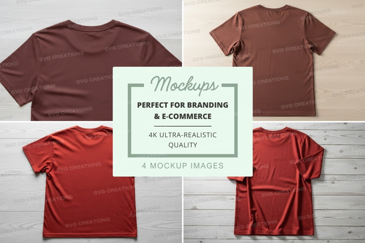 Realistic red t-shirt mockup for branding and e-commerce