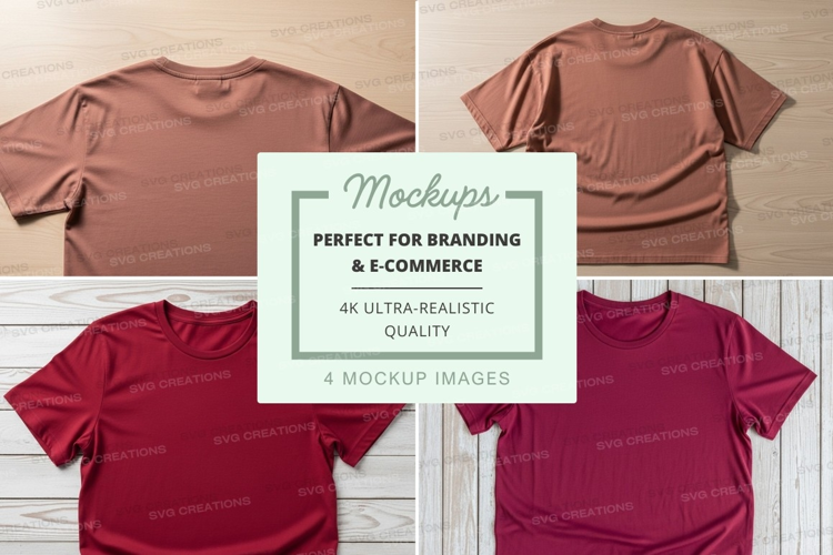 Realistic t-shirt mockups for branding and e-commerce displa