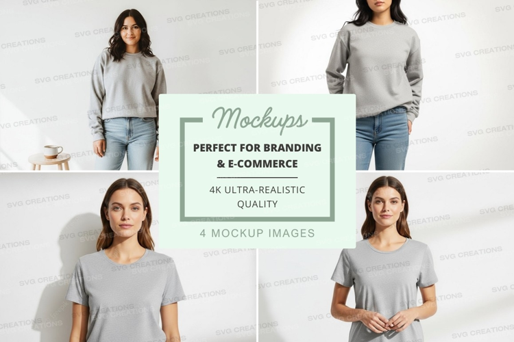 Casual gray t-shirts mockup