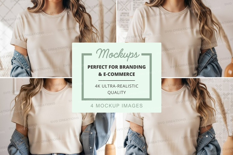 Casual summer outfit with denim and t-shirt mockup