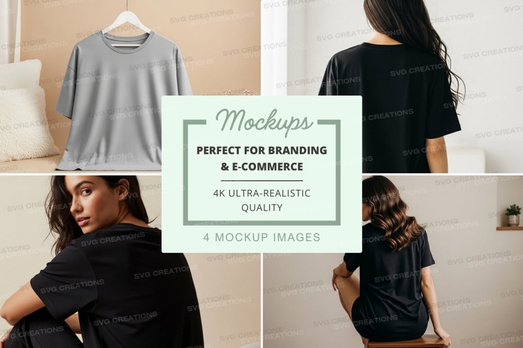 Black Tshirt Mockup Image 14