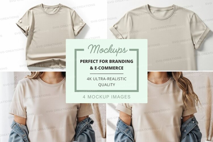 Mockup: plain t-shirt design example image 1