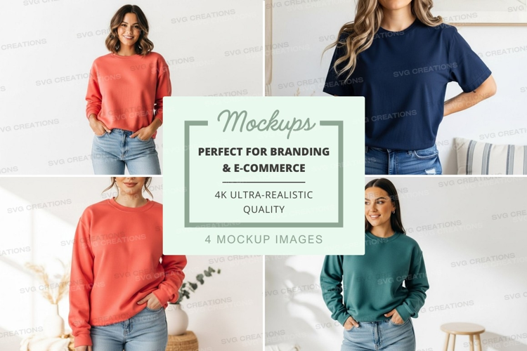 Casual long sleeve t-shirts mockup
