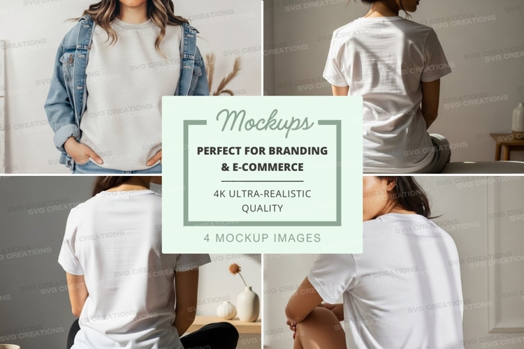 White Tshirt Mockup Image 12