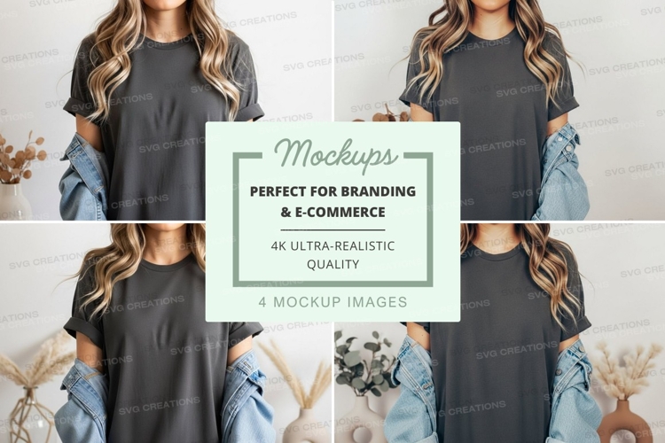 Black Tshirt Mockup Image 11