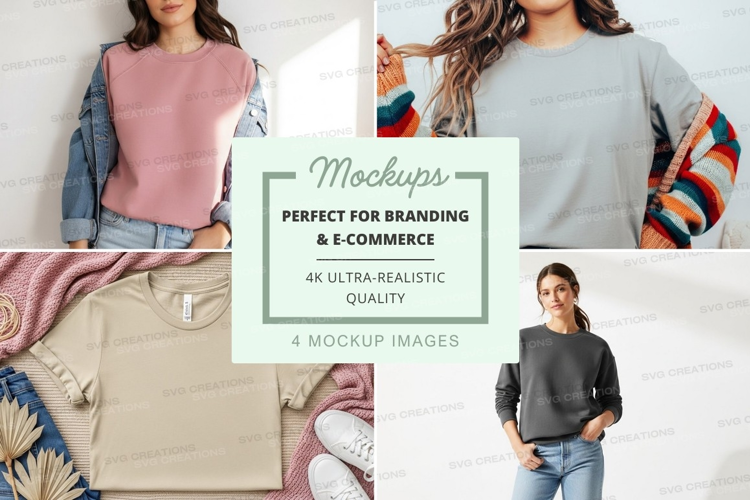Casual sweatshirts collection mockup