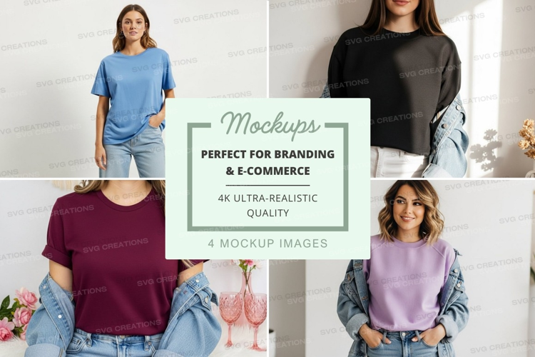 Casual t-shirt collection mockup