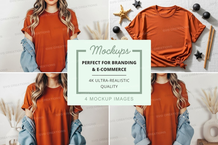 Orange t-shirt mockup