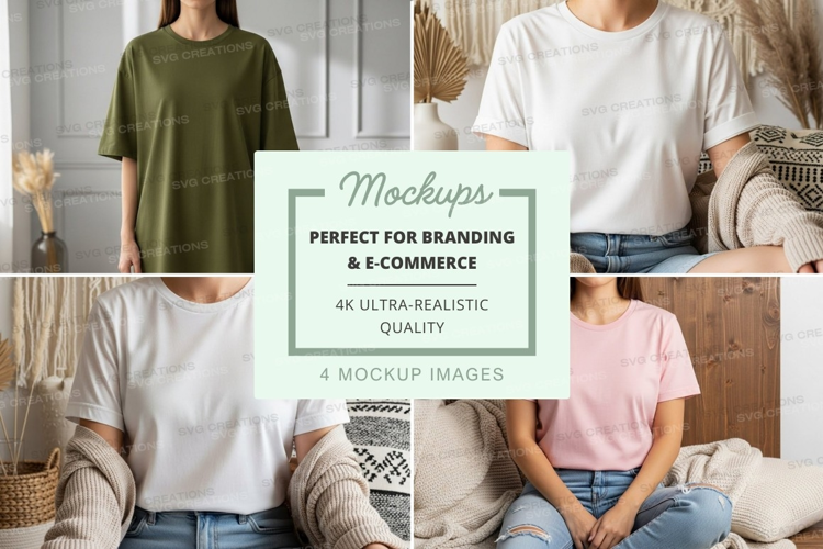 Casual t-shirt collection mockup