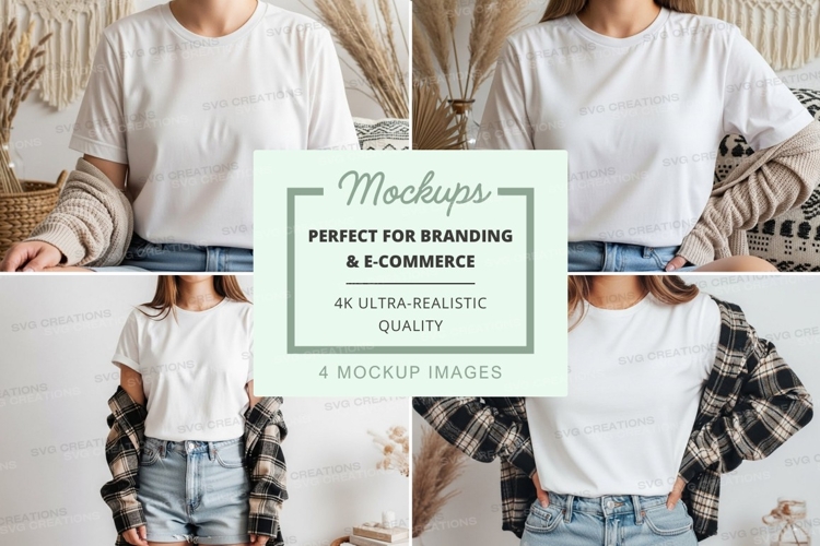 White Tshirt Mockup Image 15