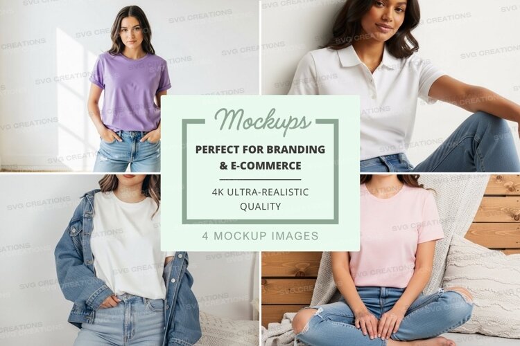 Casual t-shirt collection mockup example image 1