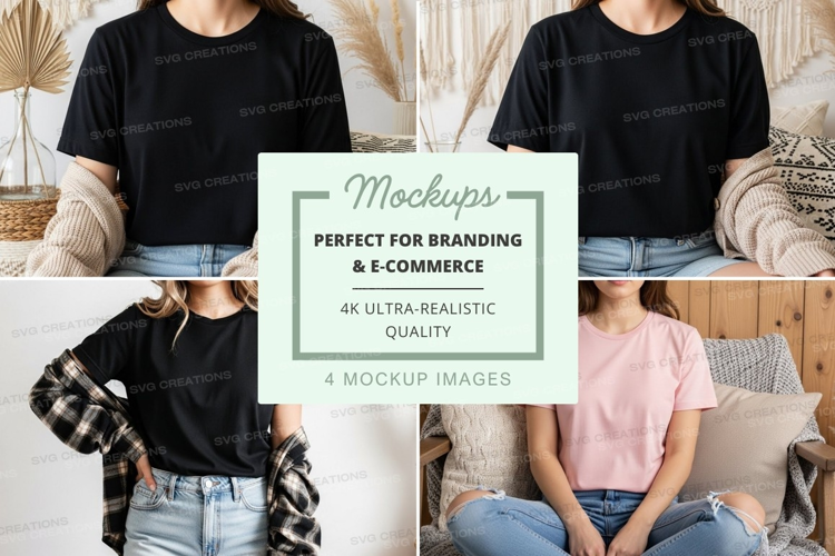 Casual t-shirt collection mockup