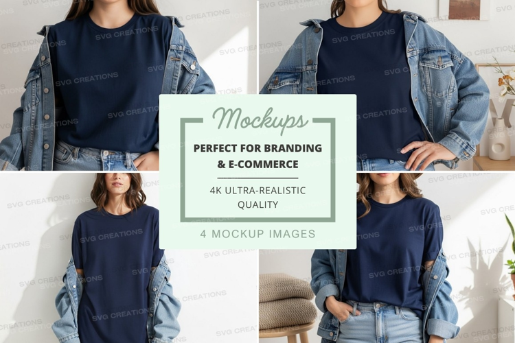Casual denim outfit mockup