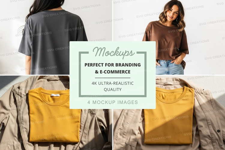 Mockup: casual t-shirts display