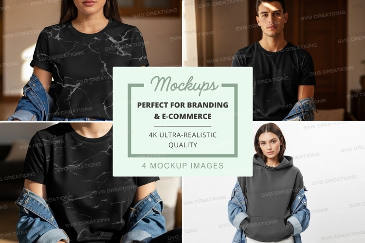 Black Tshirt Mockup Image 7