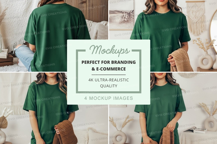 Green t-shirt mockup