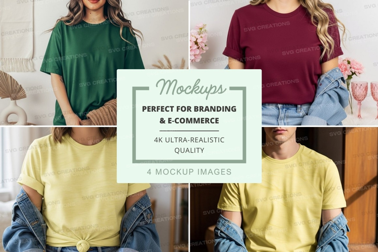Casual t-shirt collection mockup