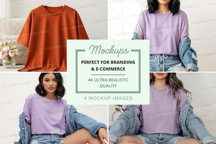 Mockup: casual oversized t-shirts