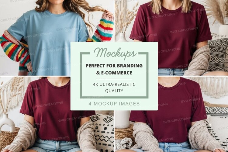 Mockup: casual t-shirts in relaxed setting example image 1
