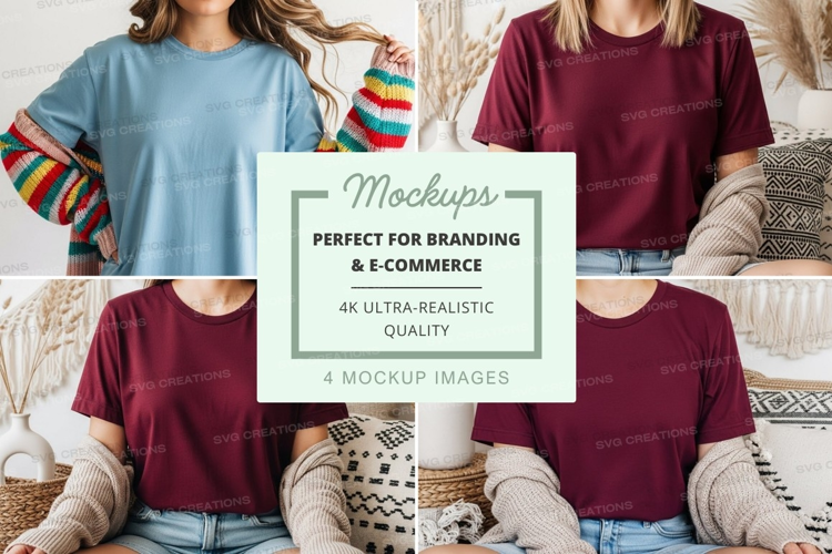 Mockup: casual t-shirts in relaxed setting
