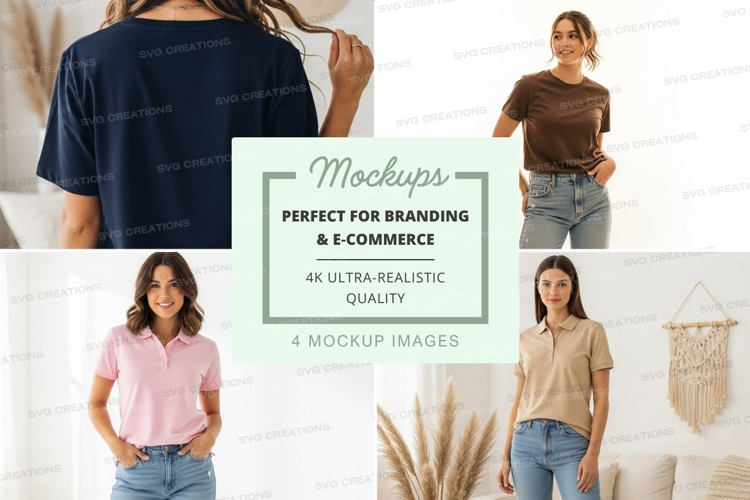 Casual polo shirts collection mockup