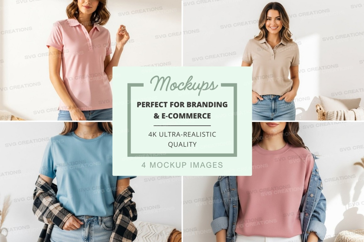 Mockup: casual fashion polo shirts