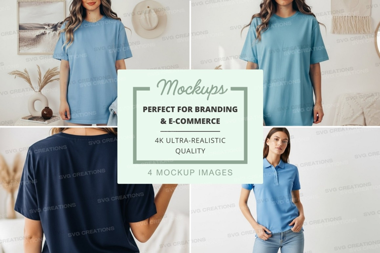 Casual summer t-shirts mockup