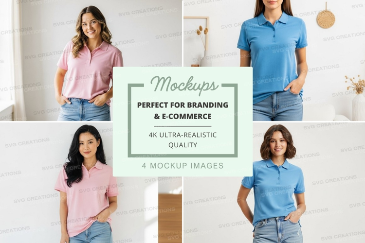 Women's polo shirts mockup