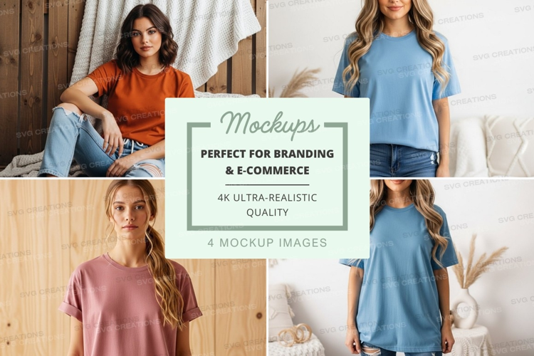 Casual t-shirts collection mockup