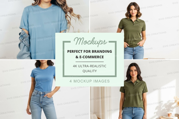 Casual polo shirts collection mockup