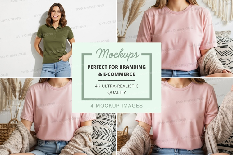 Casual summer t-shirts mockup