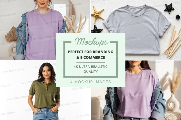 Mockup collection of casual t-shirts