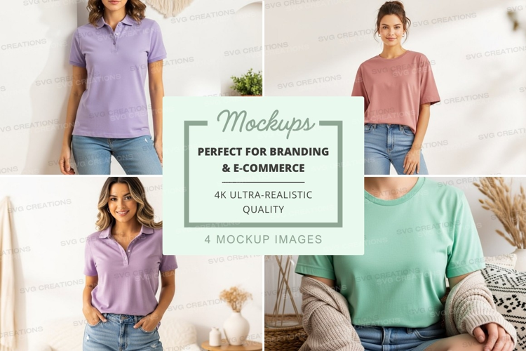 Women's polo shirts mockup